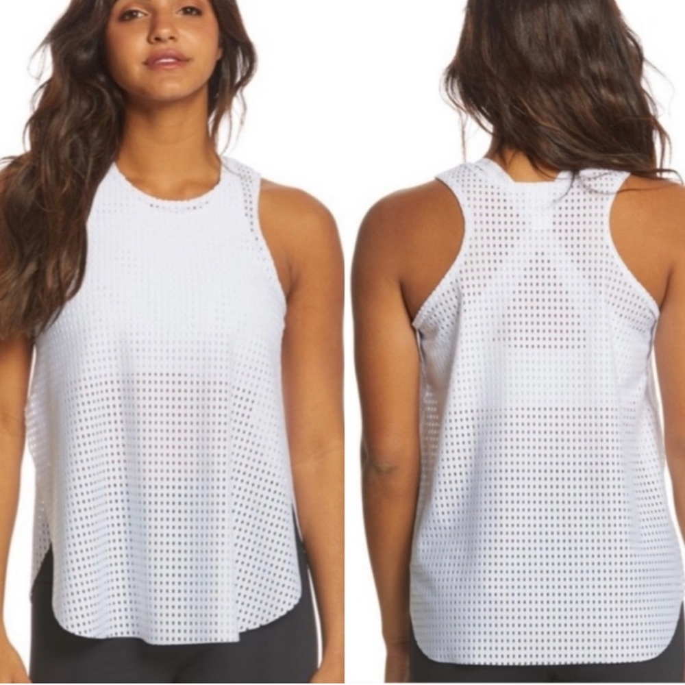 ONZIE white mesh workout top